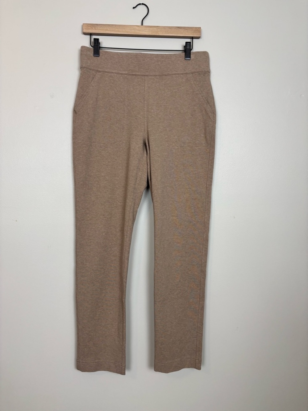 Duluth Trading Company Womens NoGA Naturale Cotton Slim Leg Pants Taupe Size Med